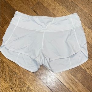 White Lululemon speed up short! Size 2!